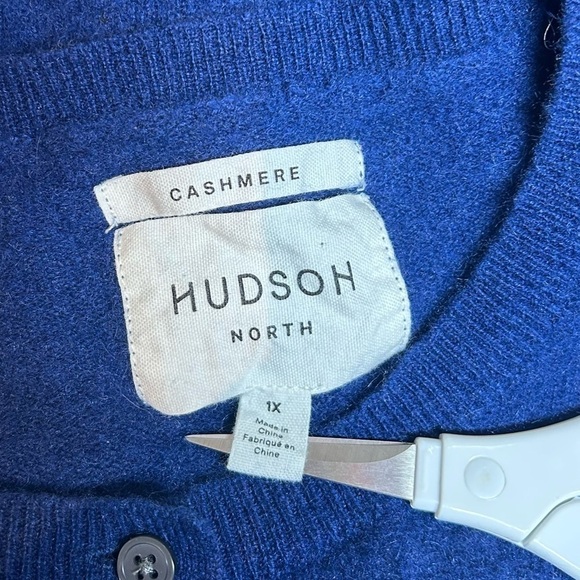 Women's Blue Button-Up Sweater - Picture 4 of 6